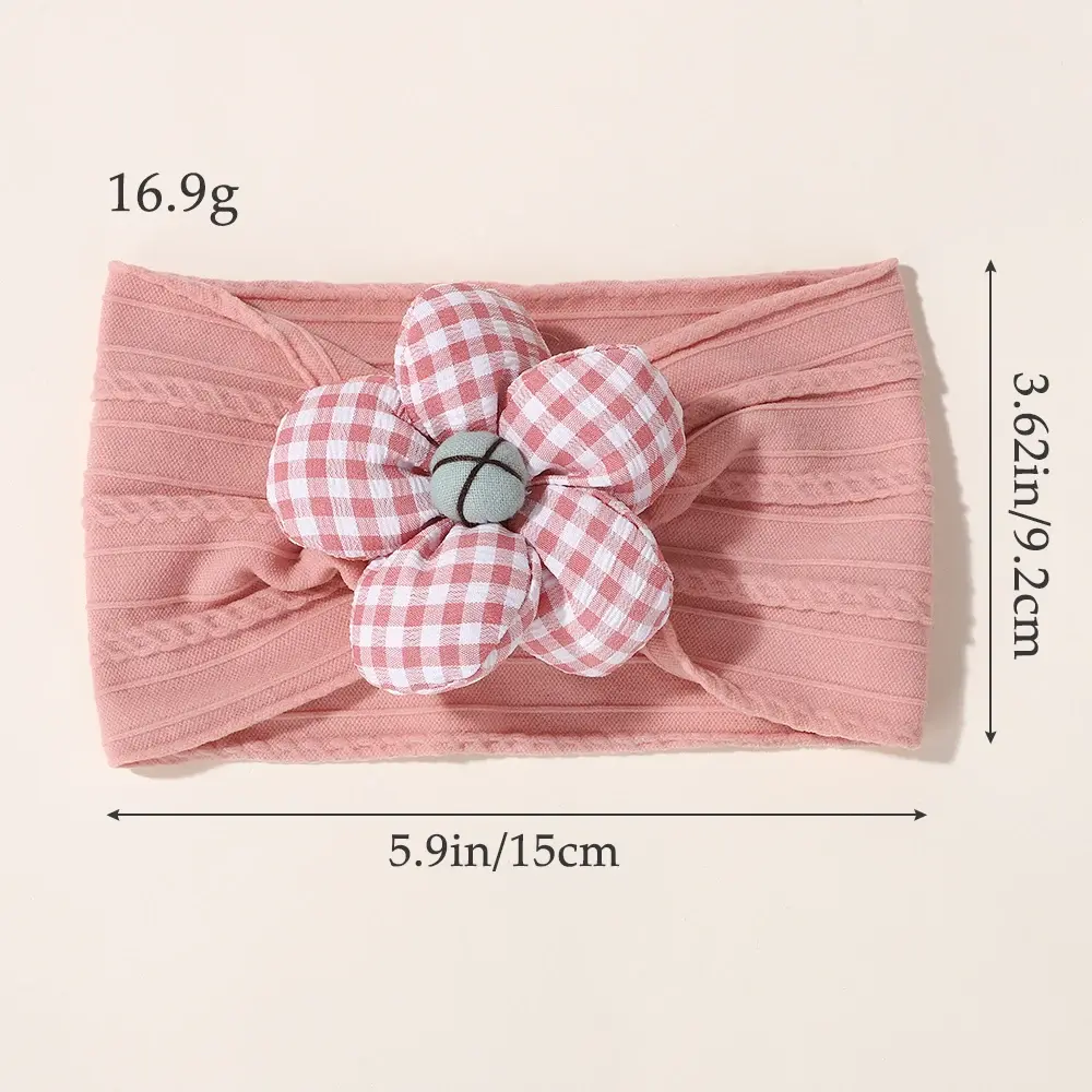 RAINBOW BOWS 1Pc Soft Nylon Flower Headscarf Astique Suitable for Baby Girl Headband Elastic Hairband Turban Hair Accessories
