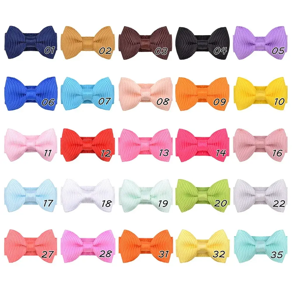 1600 Pcs Mini Ribbon Hair Bows Clips Sweet Girl Bowknot with Clips Random Color BB Clip Headwear Kids Hair Accessories Wholesale