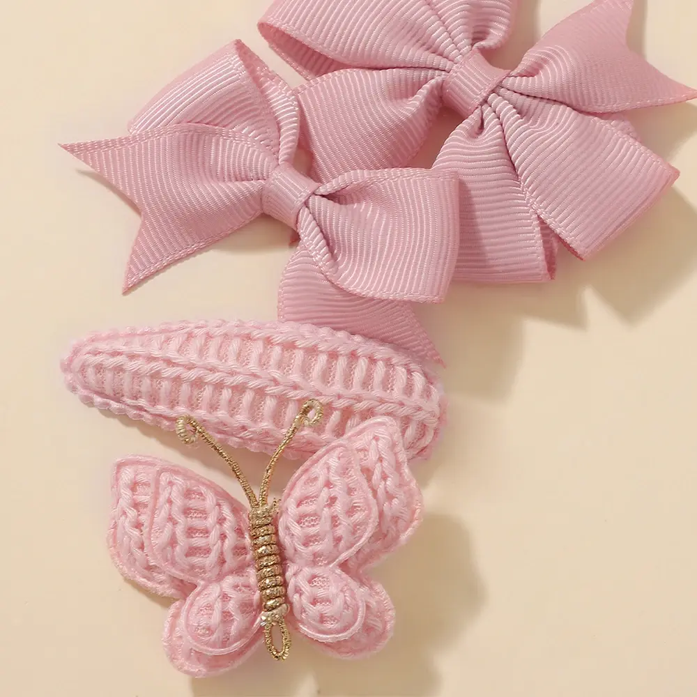 RAINBOW BOWS 8Pcs/Set Kniting Butterfly Hair Clips for Girls New Handmade Hairpin Barrettes Gift Headwear Kids Hair Accessories