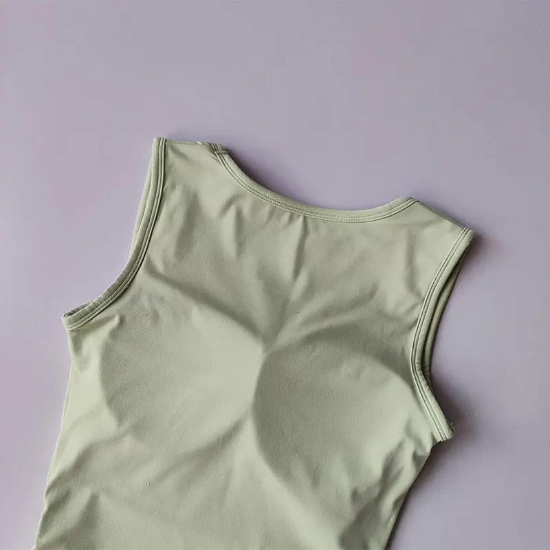 Square Collar Fixed One-piece Sports Vest for Women Running Breast Collection Cross Shaped Fitness Bra Pilates Yoga Suit Summer