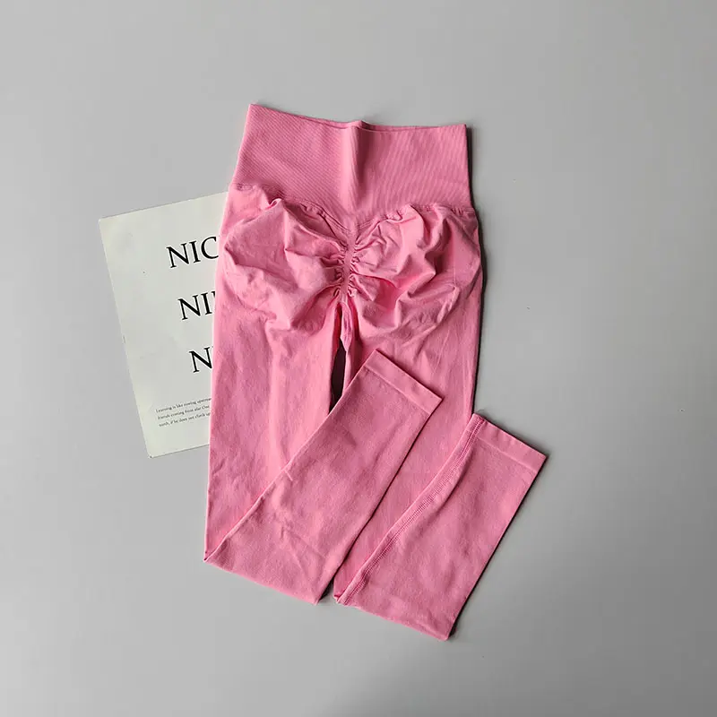 High Waist Belly-tightening Peach Buttocks Fitness Pants Unrestrained Cycling Pilates Skin-friendly High-elastic Yoga Leggings