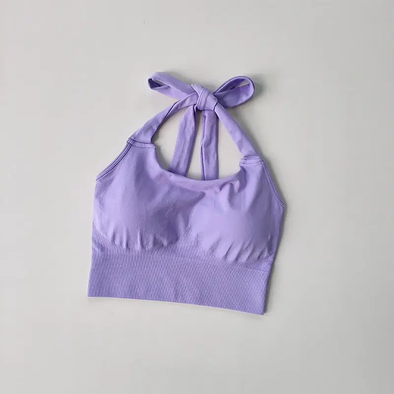 2022 Summer Sexy Neck Hanging Strapless Sports Bra Women's Fashion Quick Drying Yoga Bra Under Wear Clothing Crop Top