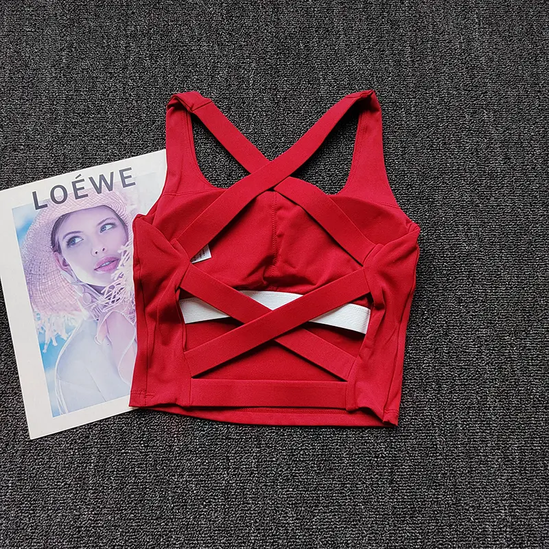 High-intensity Sports Underwear for Women Cross Fitness Vest Shockproof Yoga Training Breasts Bra Pilates Beautiful Back Suit