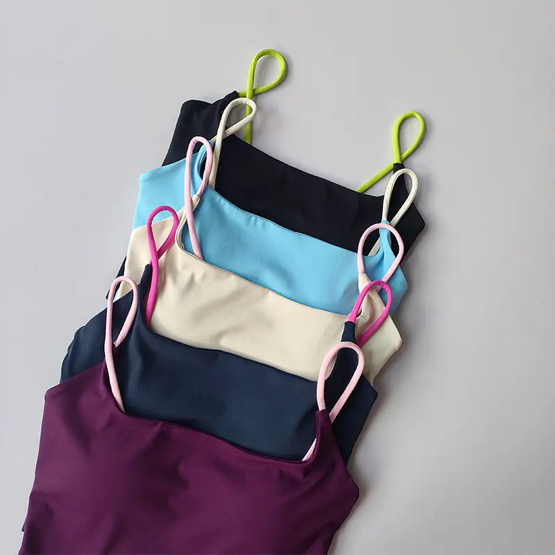 Set Nude Sports Lingerie Bras with High Waisted Shorts Suspender Vest Women's Chest Pad Integrated Chest Beauty Back Suit Cloth