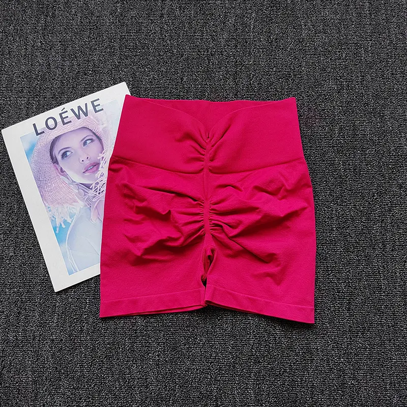 Peach Shorts V-waist Fitness Pants for Women Slimming Sports Butt Training Three-Cross Pants High Waist Yoga Hot Pants