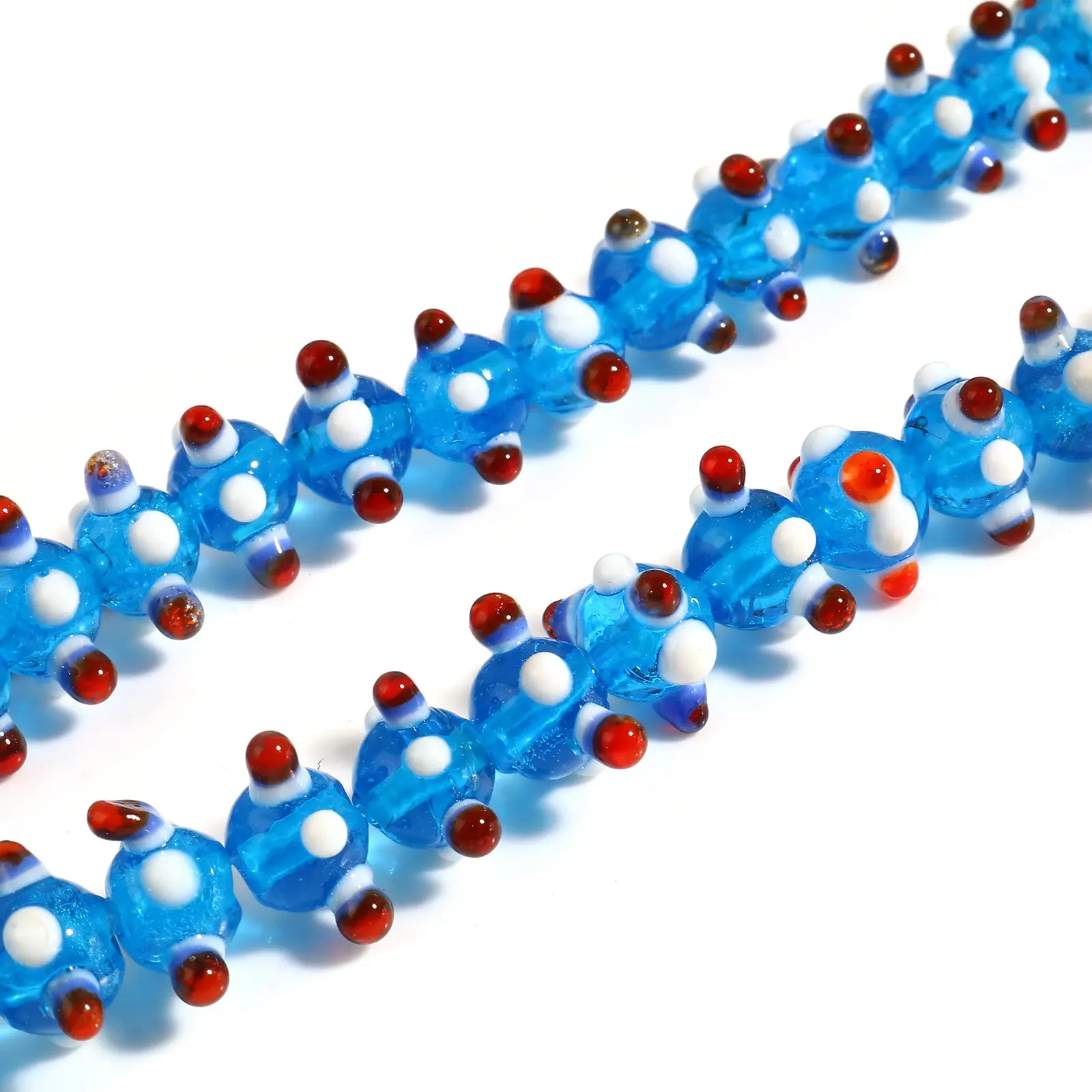 10PCs Multicolor 11mm Lampwork Glass Beads Round Ball Loose Spacer Beads DIY Making Necklace Bracelets For Girls Women Jewelry