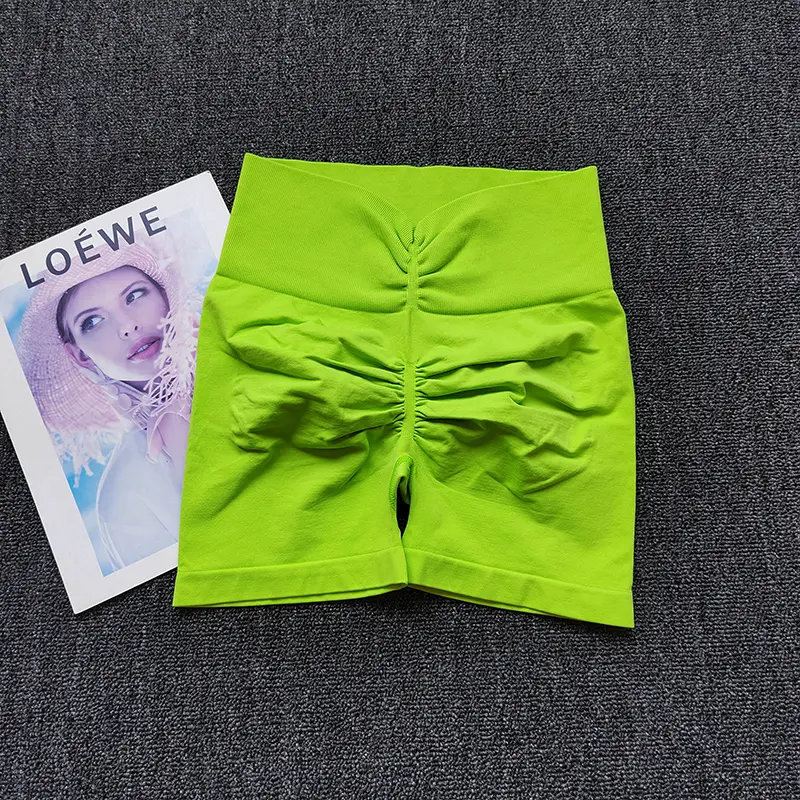 Peach Shorts V-waist Fitness Pants for Women Slimming Sports Butt Training Three-Cross Pants High Waist Yoga Hot Pants