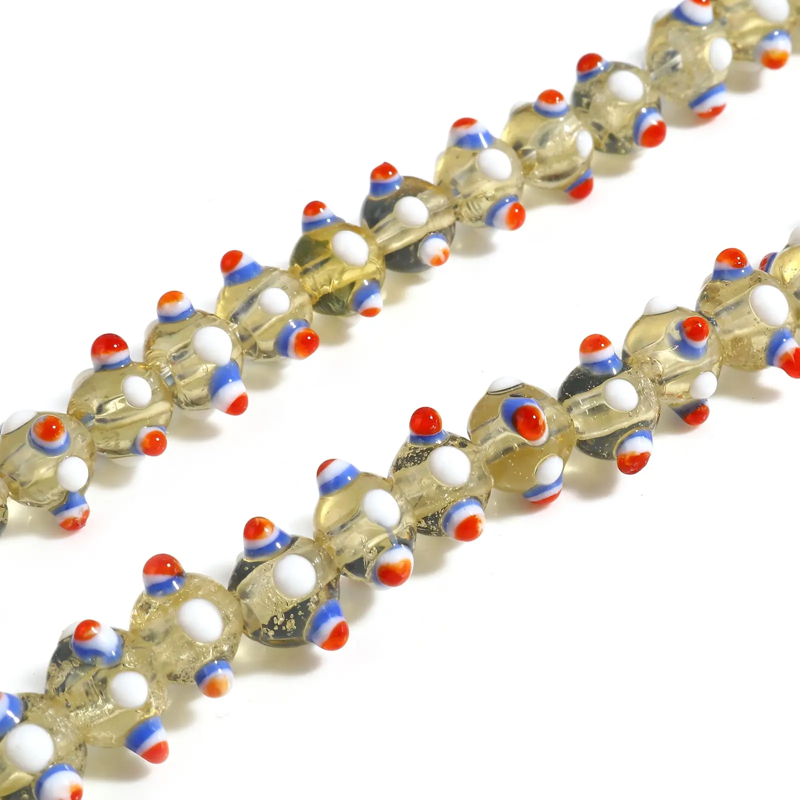 10PCs Multicolor 11mm Lampwork Glass Beads Round Ball Loose Spacer Beads DIY Making Necklace Bracelets For Girls Women Jewelry