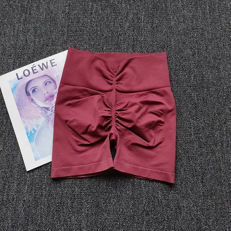 Peach Shorts V-waist Fitness Pants for Women Slimming Sports Butt Training Three-Cross Pants High Waist Yoga Hot Pants