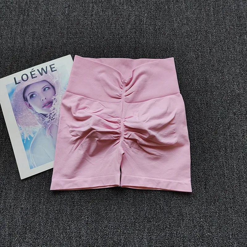 Peach Shorts V-waist Fitness Pants for Women Slimming Sports Butt Training Three-Cross Pants High Waist Yoga Hot Pants