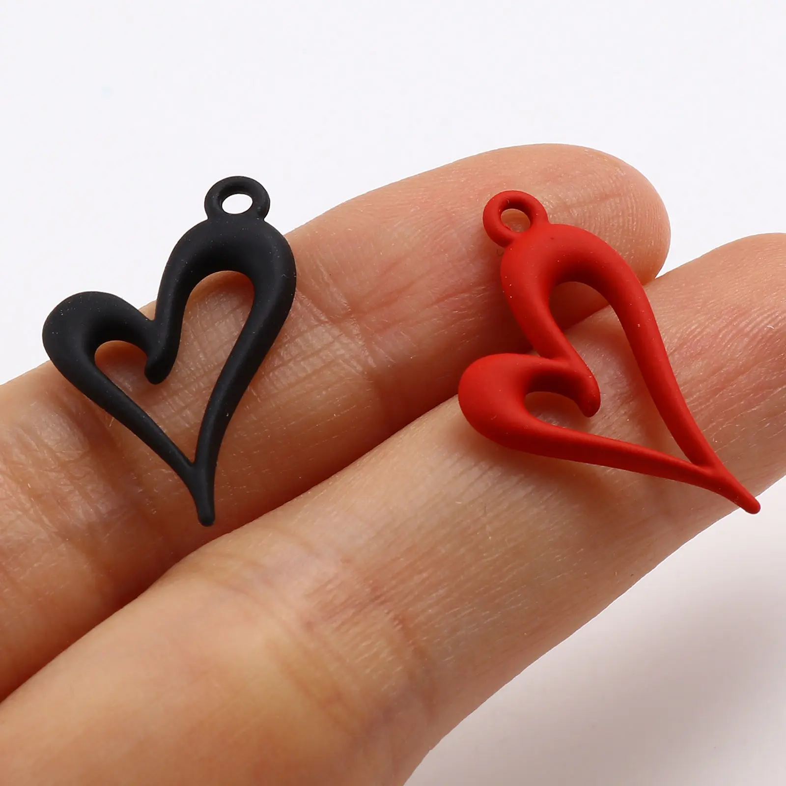 10 Pcs Alloy Heart Charms Multicolor Painted Love Heart Pendants For Diy Necklace Jewelry Making Findings 24mm X 15mm