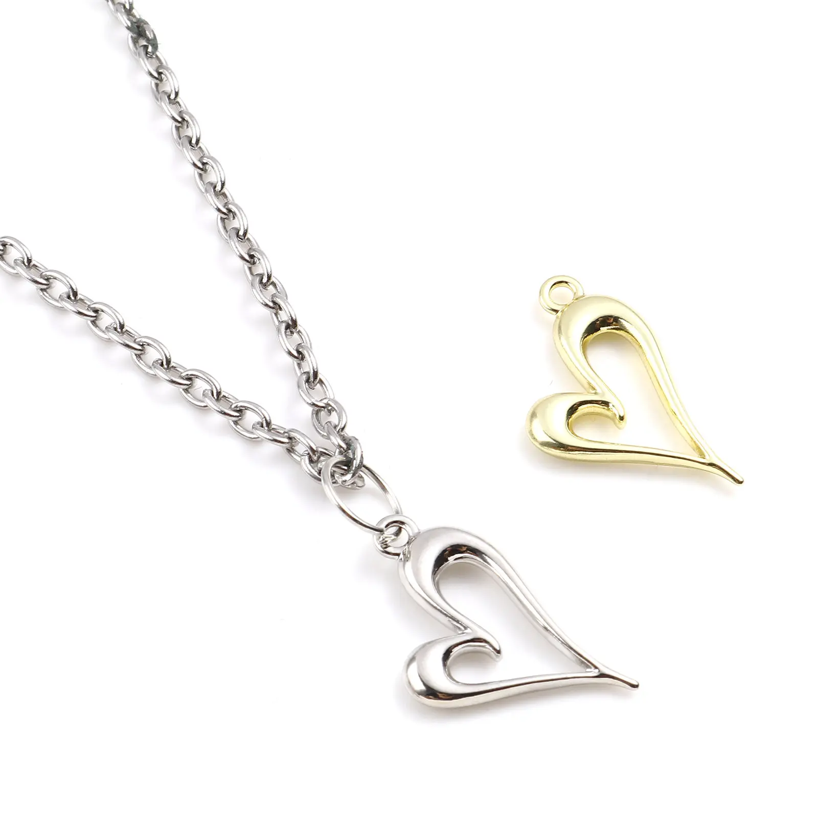 10 Pcs Alloy Heart Charms Multicolor Painted Love Heart Pendants For Diy Necklace Jewelry Making Findings 24mm X 15mm