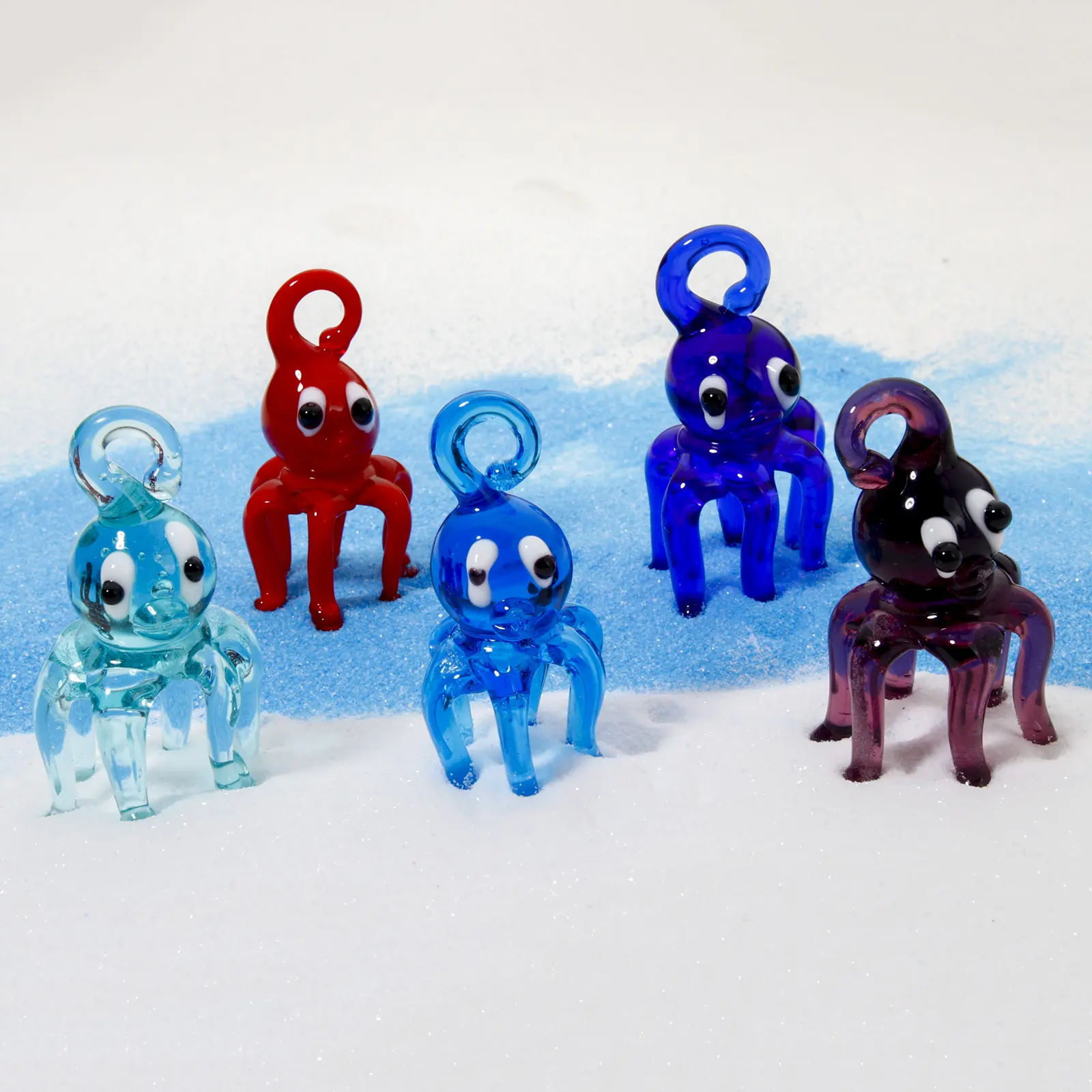 1 Piece 3D Jellyfish Eye Lampwork Glass Ocean Jewelry Charms Pendants For DIY Making Ornament Aquarium Decoration 4cm x 2.2cm