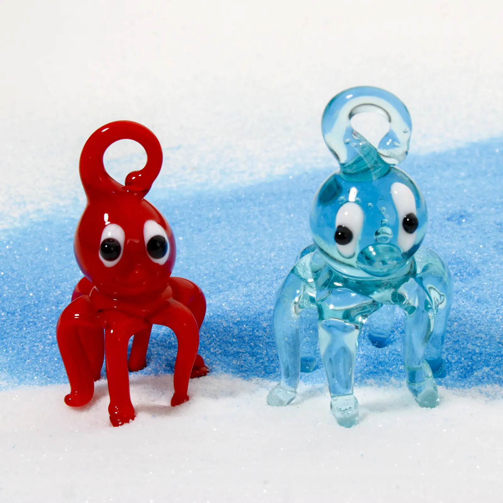 1 Piece 3D Jellyfish Eye Lampwork Glass Ocean Jewelry Charms Pendants For DIY Making Ornament Aquarium Decoration 4cm x 2.2cm