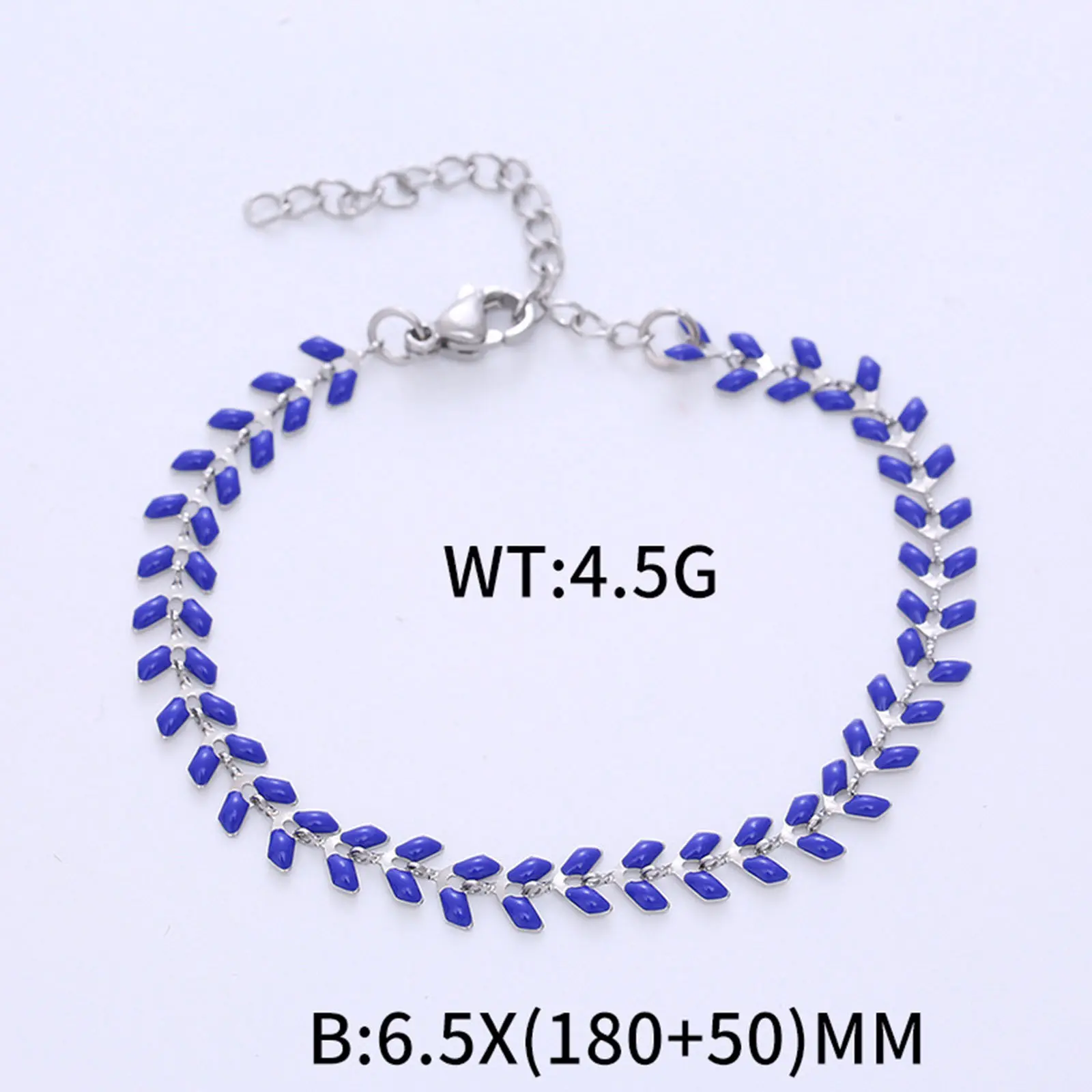 304 Stainless Steel Bracelet Multicolor Airplane Enamel Link Chain Bracelets Silver Color Women Fashion Jewelry 18cm long, 1 PCs