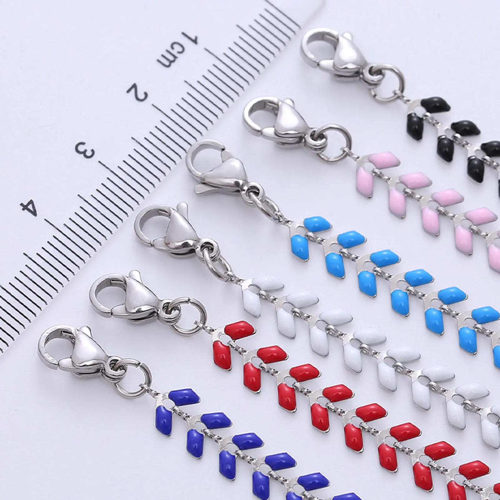 304 Stainless Steel Bracelet Multicolor Airplane Enamel Link Chain Bracelets Silver Color Women Fashion Jewelry 18cm long, 1 PCs
