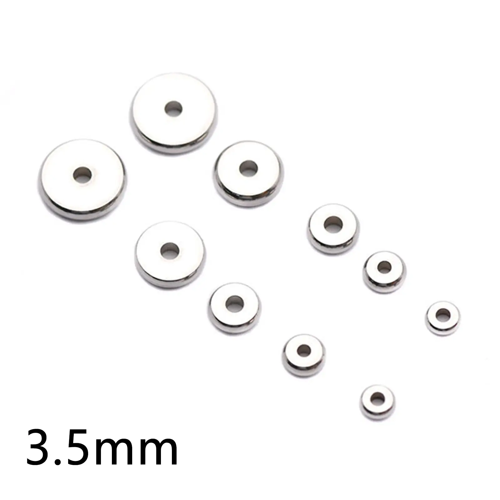 20/50PCs 304 Stainless Steel Flat Round Spacer Beads Separators Beads For Jewelry Making Metal Gold/Silver Color Diy Accessories