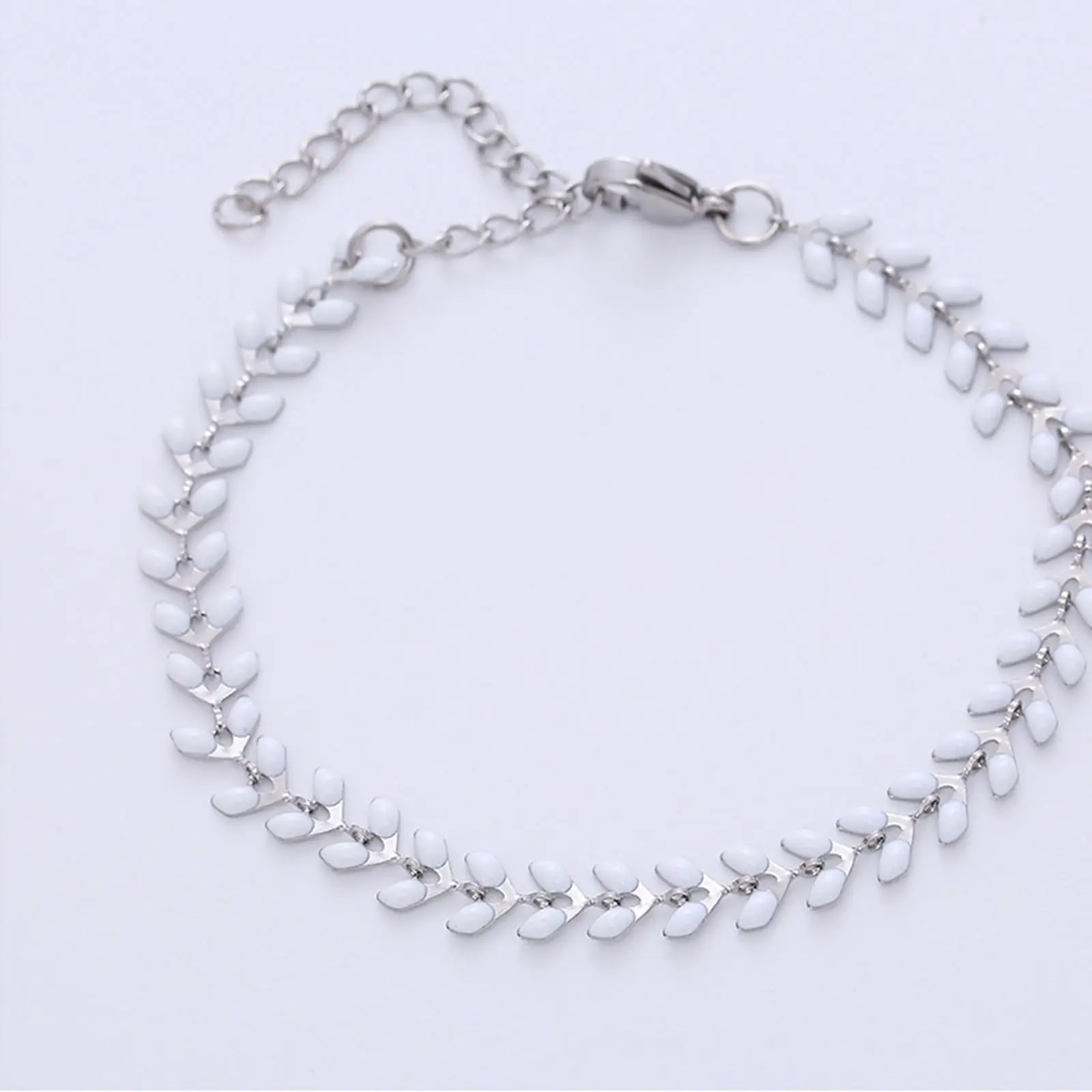304 Stainless Steel Bracelet Multicolor Airplane Enamel Link Chain Bracelets Silver Color Women Fashion Jewelry 18cm long, 1 PCs