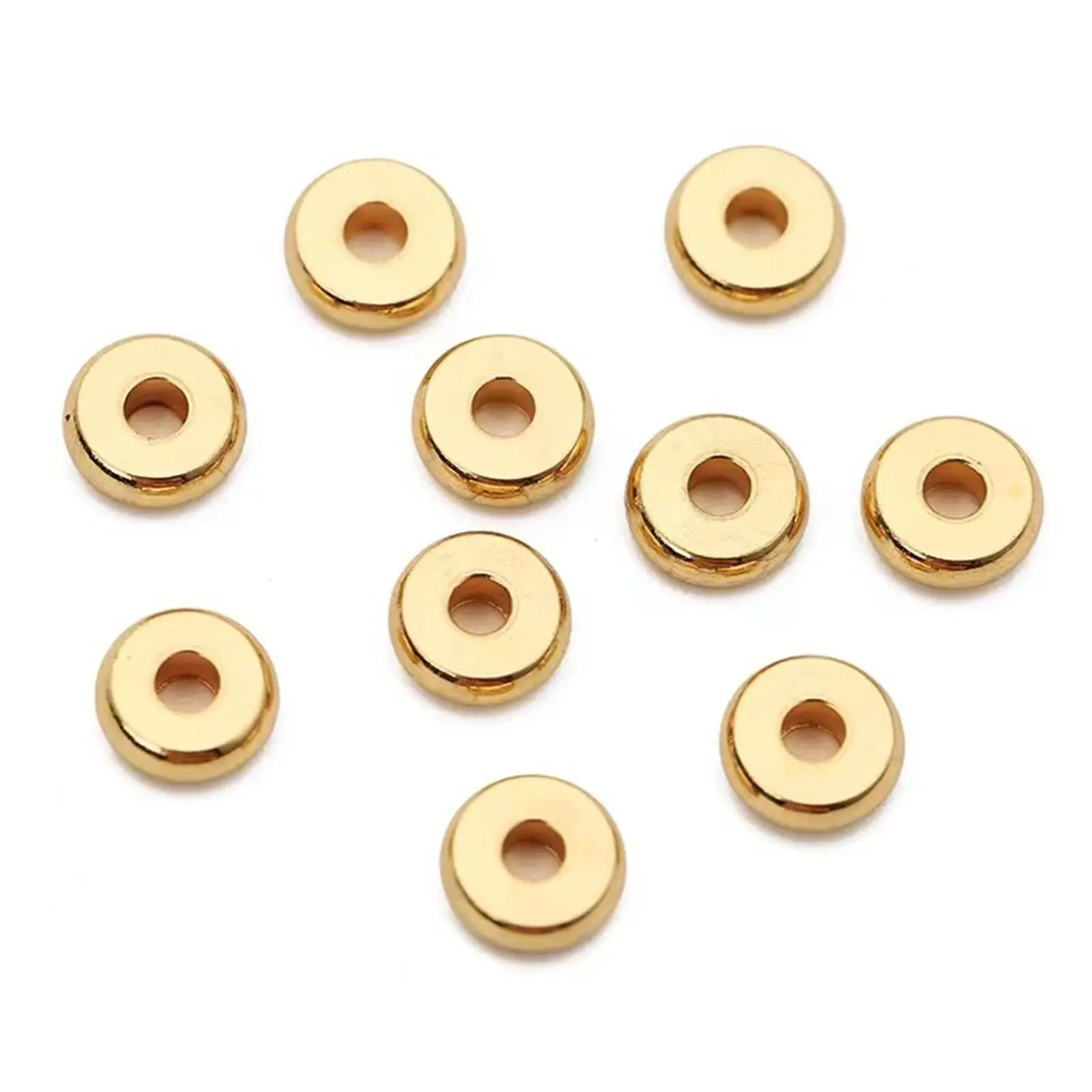 20/50PCs 304 Stainless Steel Flat Round Spacer Beads Separators Beads For Jewelry Making Metal Gold/Silver Color Diy Accessories