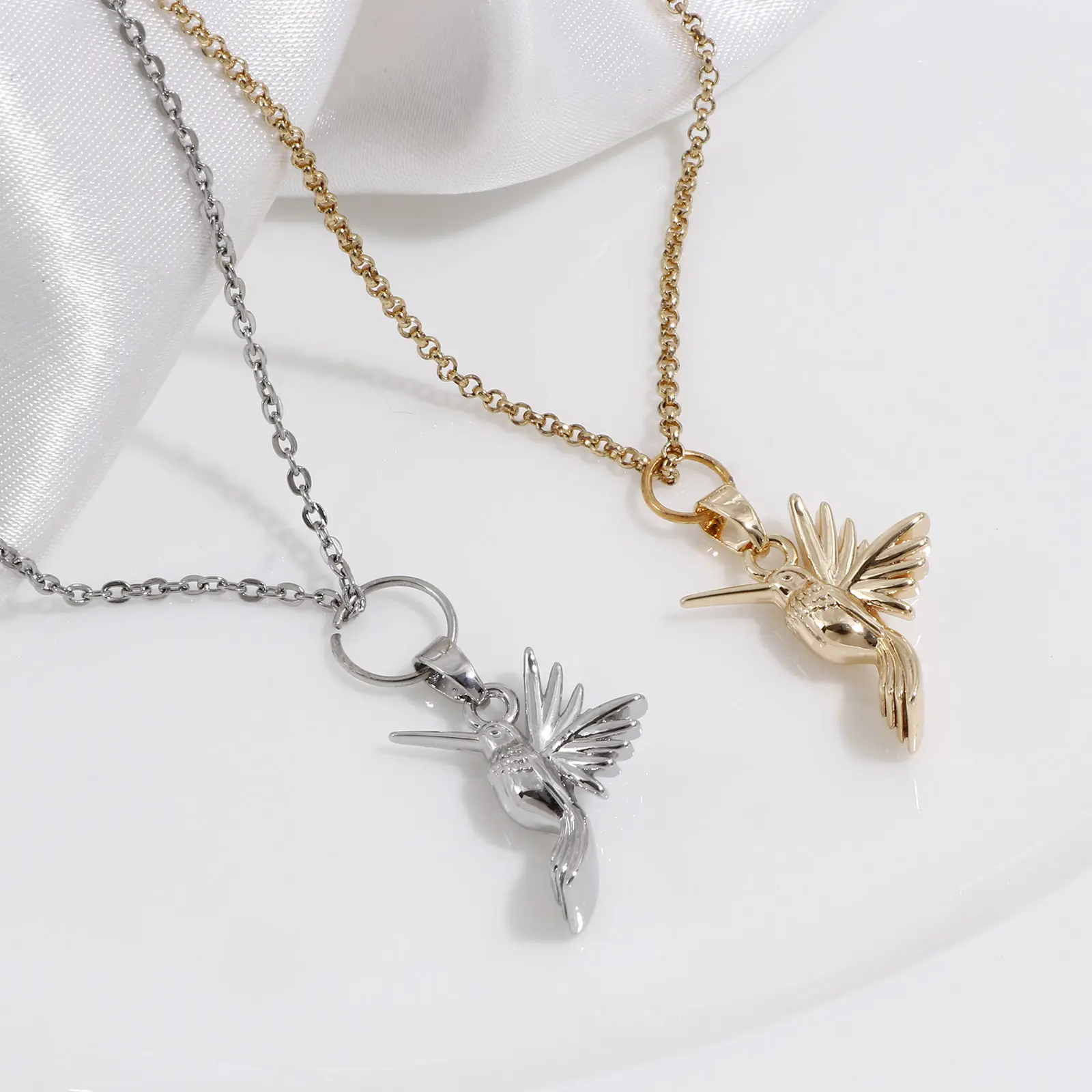 2 Piece Brass Charms Real Gold Plated Hummingbird For DIY Necklace Bracelet Earrings Jewelry Making Findings