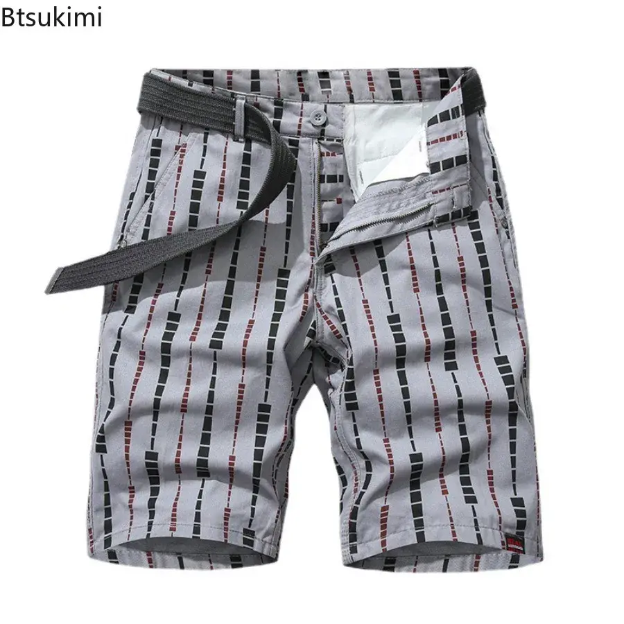 New Men's Summer Casual Shorts Classic Outdoor 100% Cotton Sport Short Pants Men Trendy Print Straight Trousers Versatile Shorts