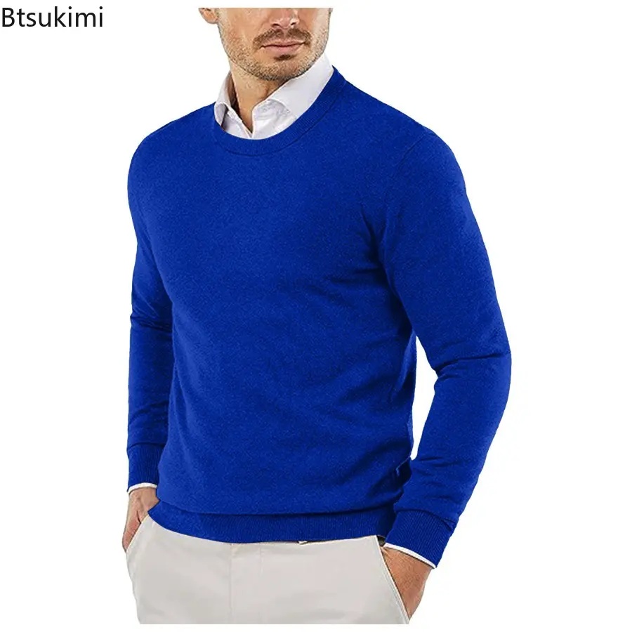 2025 Autumn Men's Knit Sweaters Crewneck Long Sleeve Pullover Casual Sweater Soft Comfortable Pullover Winter Warm Streetwear