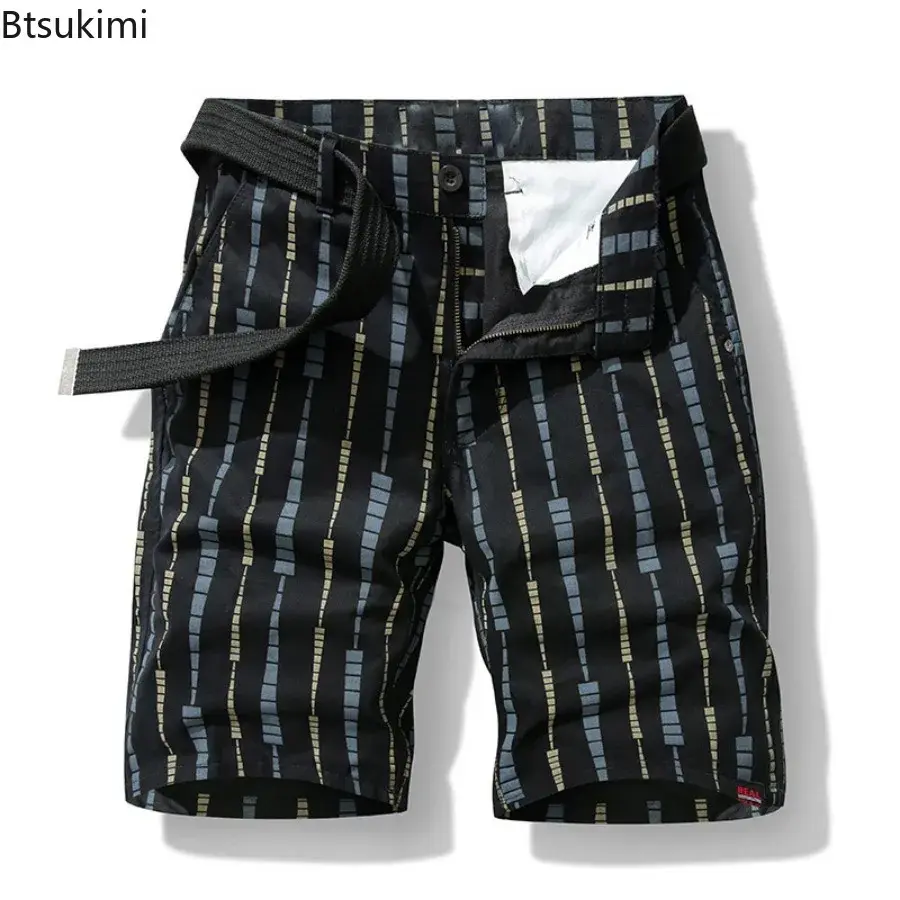 New Men's Summer Casual Shorts Classic Outdoor 100% Cotton Sport Short Pants Men Trendy Print Straight Trousers Versatile Shorts