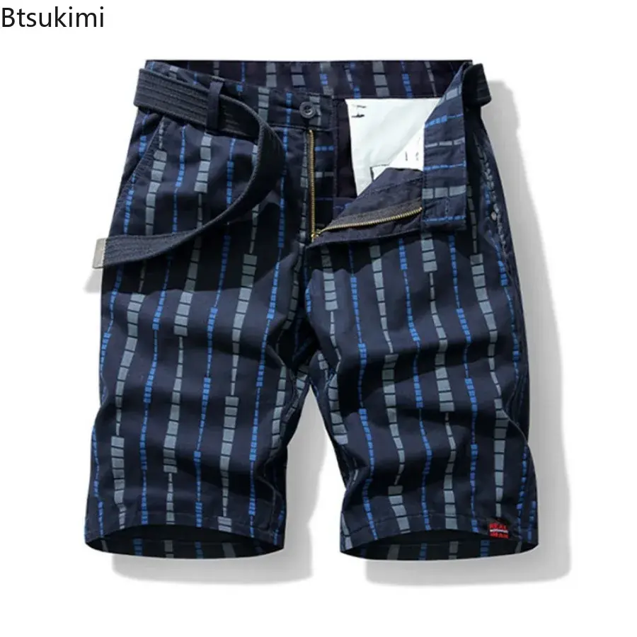 New Men's Summer Casual Shorts Classic Outdoor 100% Cotton Sport Short Pants Men Trendy Print Straight Trousers Versatile Shorts
