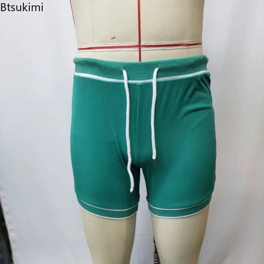 2025 Men's Sport Shorts Solid Casual Running Joggers Pants Summer Quick Drying Breathable Gym Fitness Shorts Male Beach Trousers