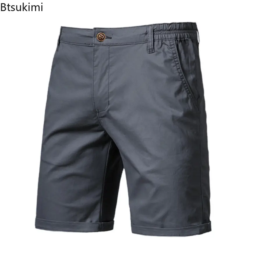 Fashion New Summer Men's Comfort 100% Cotton Solid Shorts High Quality Casual Business Short Trouser Classic Slim Shorts for Men