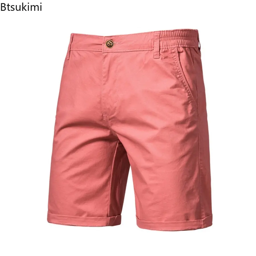 Fashion New Summer Men's Comfort 100% Cotton Solid Shorts High Quality Casual Business Short Trouser Classic Slim Shorts for Men
