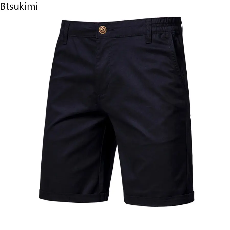 Fashion New Summer Men's Comfort 100% Cotton Solid Shorts High Quality Casual Business Short Trouser Classic Slim Shorts for Men