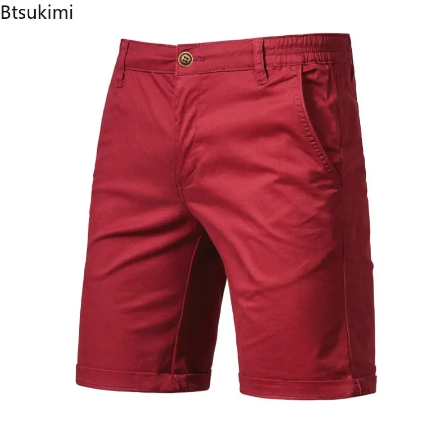 Fashion New Summer Men's Comfort 100% Cotton Solid Shorts High Quality Casual Business Short Trouser Classic Slim Shorts for Men