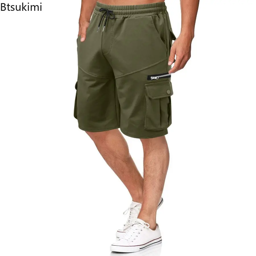 2025 New Men's Casual Cargo Shorts Mulit-pockets Design Men Loose Straight Trousers Summer Loose Breathable Running Sport Shorts