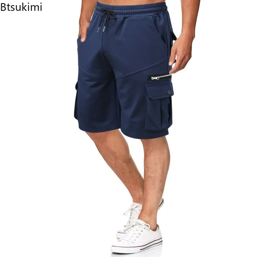 2025 New Men's Casual Cargo Shorts Mulit-pockets Design Men Loose Straight Trousers Summer Loose Breathable Running Sport Shorts