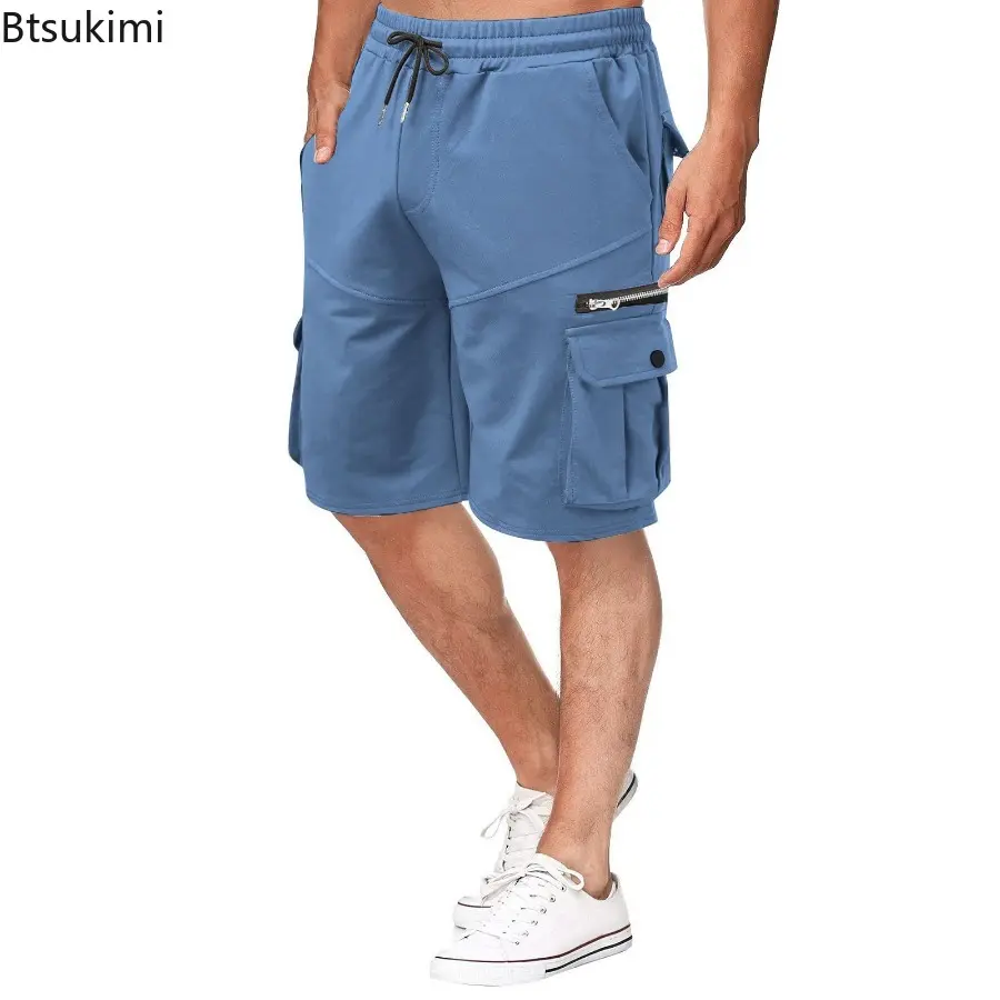 2025 New Men's Casual Cargo Shorts Mulit-pockets Design Men Loose Straight Trousers Summer Loose Breathable Running Sport Shorts
