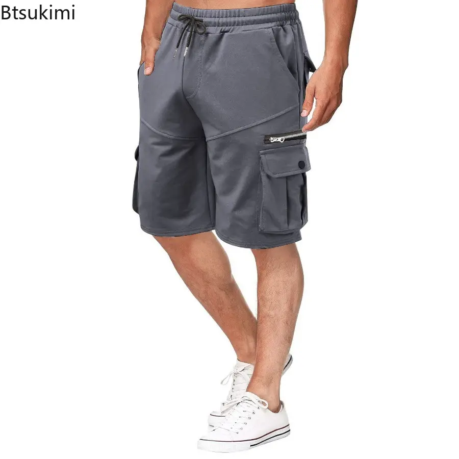 2025 New Men's Casual Cargo Shorts Mulit-pockets Design Men Loose Straight Trousers Summer Loose Breathable Running Sport Shorts