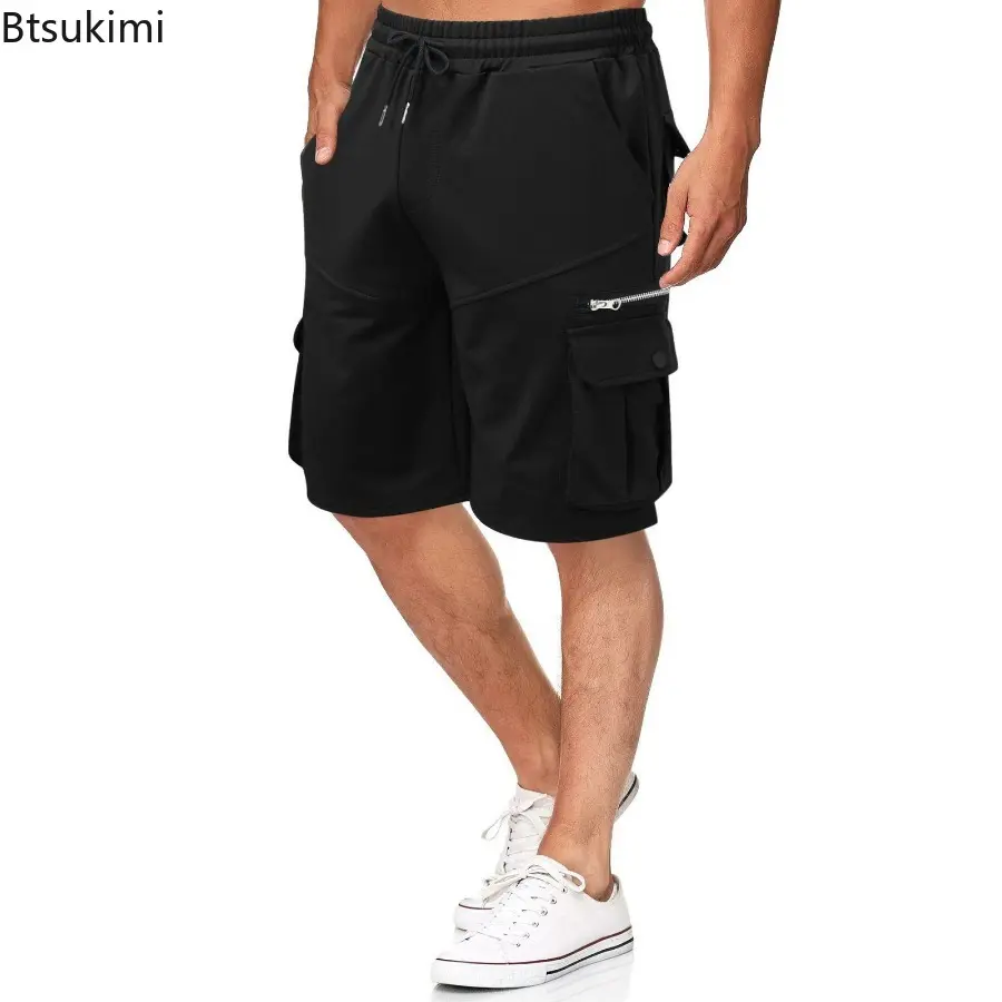 2025 New Men's Casual Cargo Shorts Mulit-pockets Design Men Loose Straight Trousers Summer Loose Breathable Running Sport Shorts
