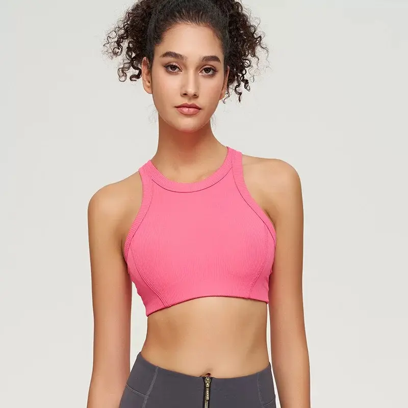 Sports Vest Bra Integrated with Running Training Sports Underwear Breathable Sportswear Yoga Shock-proof Vest Clothing
