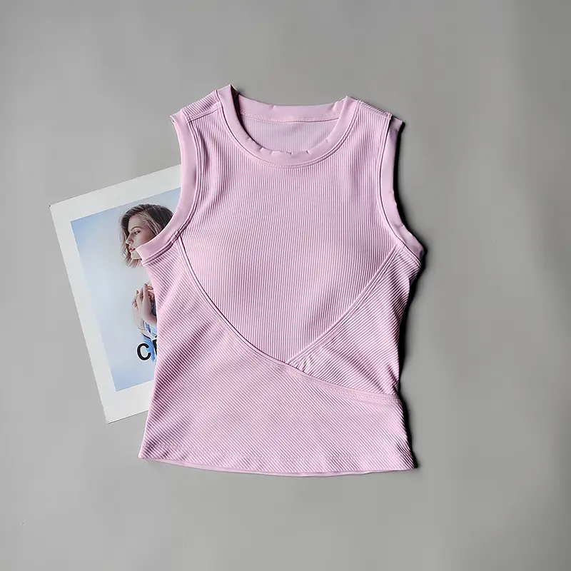 Yoga Sports Vest New Style Bras Women Wearing Slim Short Style with Chest Pad Running Quick-drying Sleeveless Fitness Suit Yoga