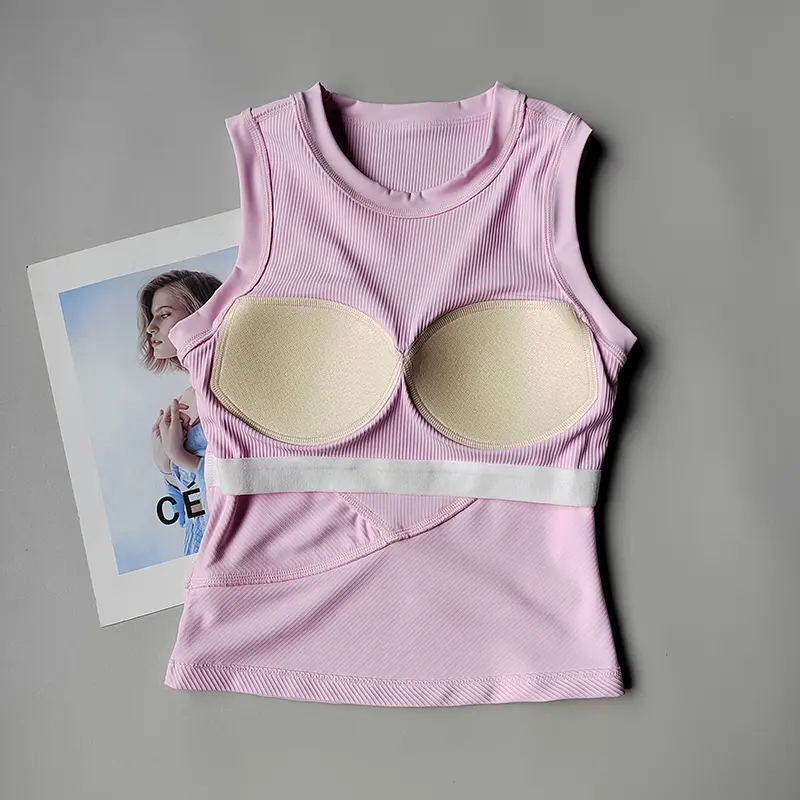 Yoga Sports Vest New Style Bras Women Wearing Slim Short Style with Chest Pad Running Quick-drying Sleeveless Fitness Suit Yoga