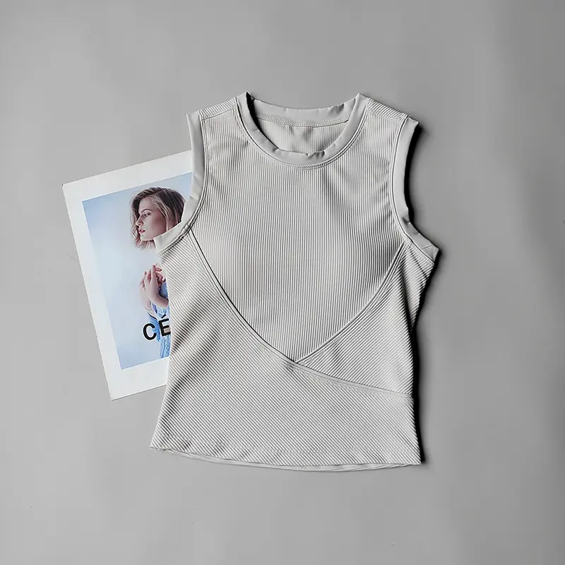 Yoga Sports Vest New Style Bras Women Wearing Slim Short Style with Chest Pad Running Quick-drying Sleeveless Fitness Suit Yoga