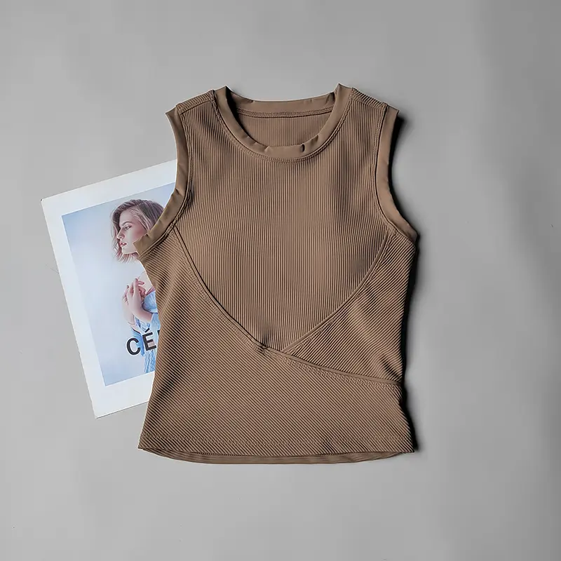 Yoga Sports Vest New Style Bras Women Wearing Slim Short Style with Chest Pad Running Quick-drying Sleeveless Fitness Suit Yoga