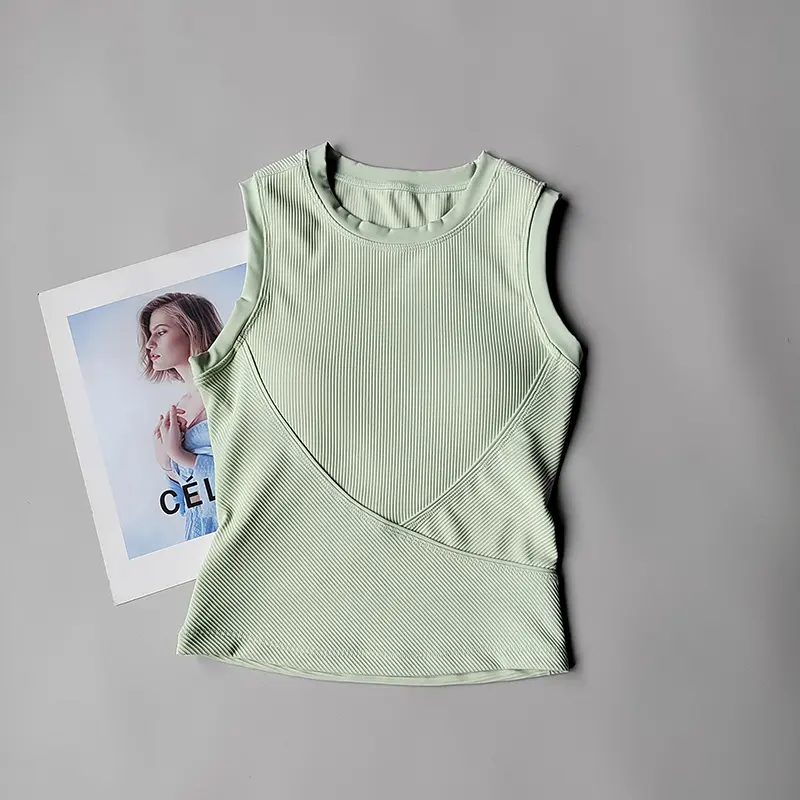 Yoga Sports Vest New Style Bras Women Wearing Slim Short Style with Chest Pad Running Quick-drying Sleeveless Fitness Suit Yoga