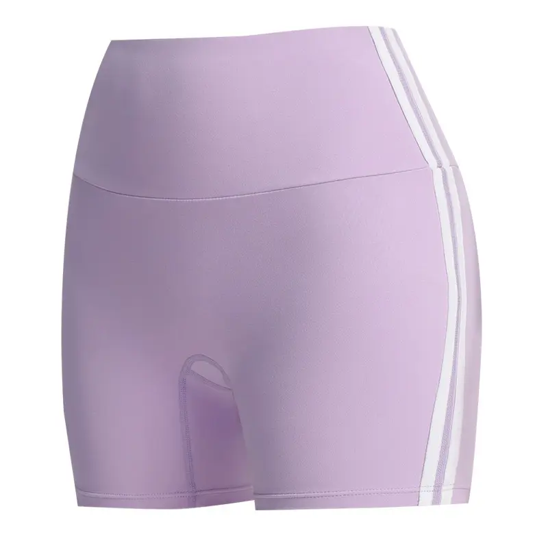 Summer Nude Three-point Yoga Shorts Gym Contrasting Color High Waist Hip Lifting Fitness Running Quick-drying Fitness Pants