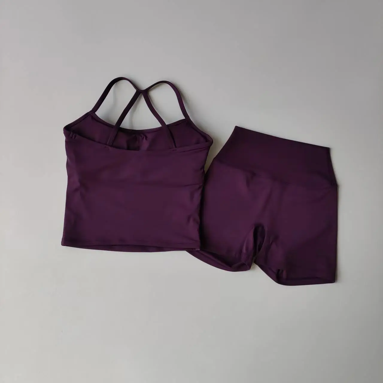 Fitness Gym Set Women 2 Piece Sets Halter Neck Tank Tops High Waist Scrunch Seamless Shorts Sport Suit Sportswear Workout Set