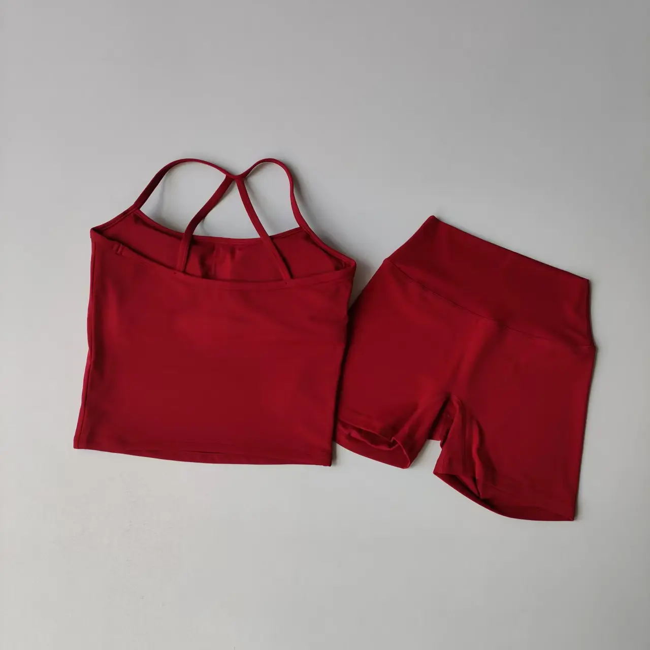 Fitness Gym Set Women 2 Piece Sets Halter Neck Tank Tops High Waist Scrunch Seamless Shorts Sport Suit Sportswear Workout Set
