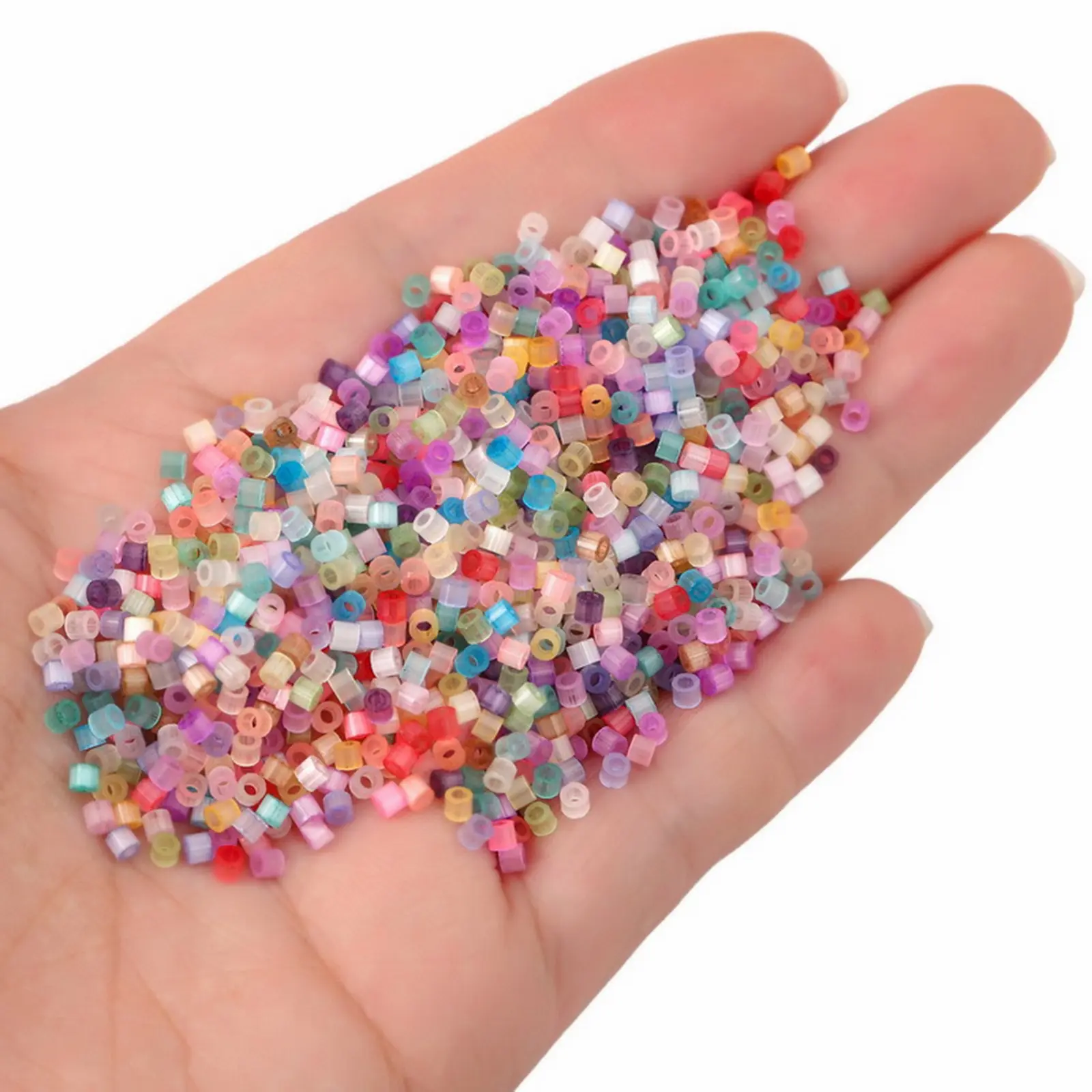 Hot Sell 10Grams Colorful Glass Seed Beads Cylinder Cat's Eye Imitation Loose Spacer Bead DIY Jewelry Making About 2.5mm Dia.