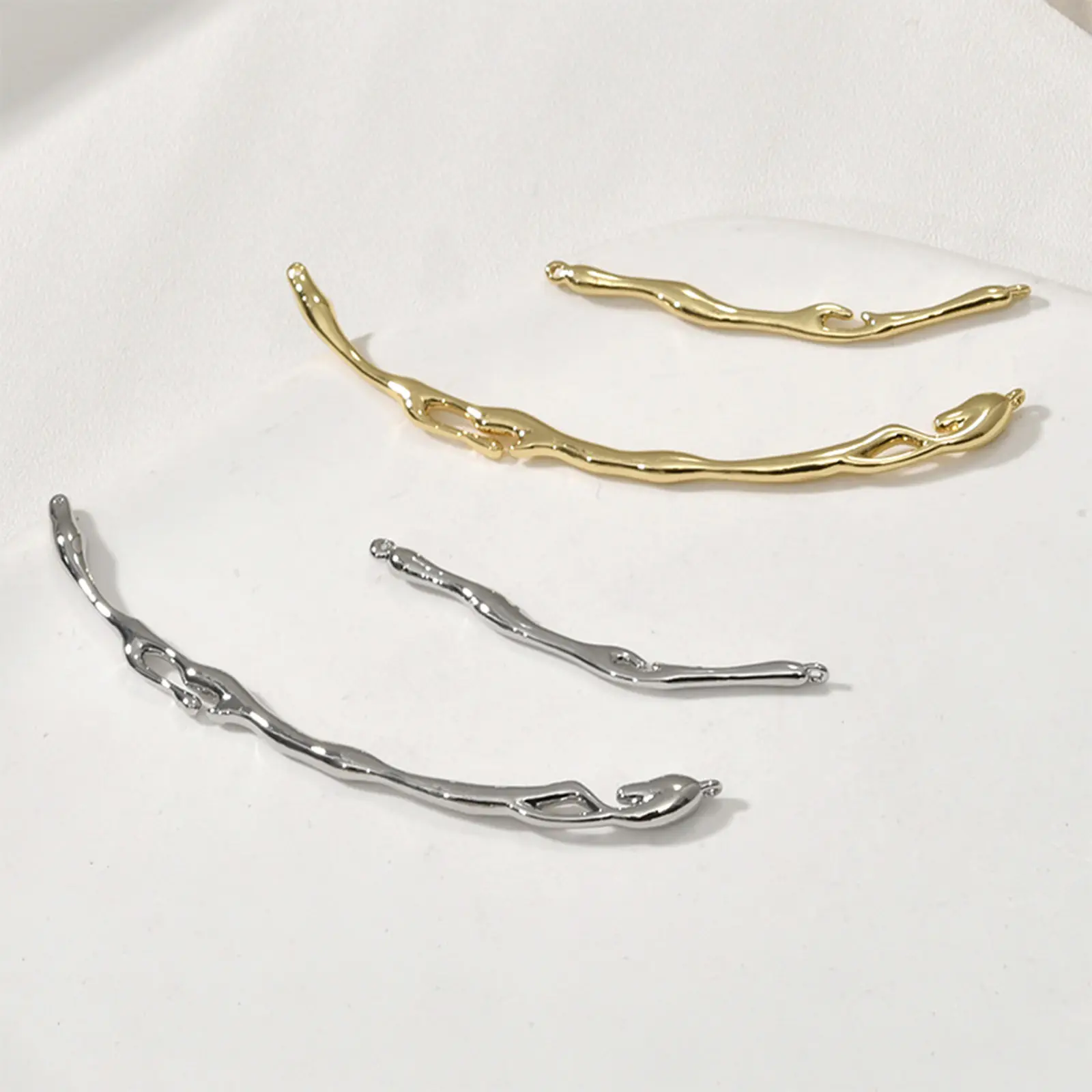 1 Piece Copper Strip Connectors Charms For Jewelry Making Irregular Branch Pendants Diy Necklace Bracelet Findings