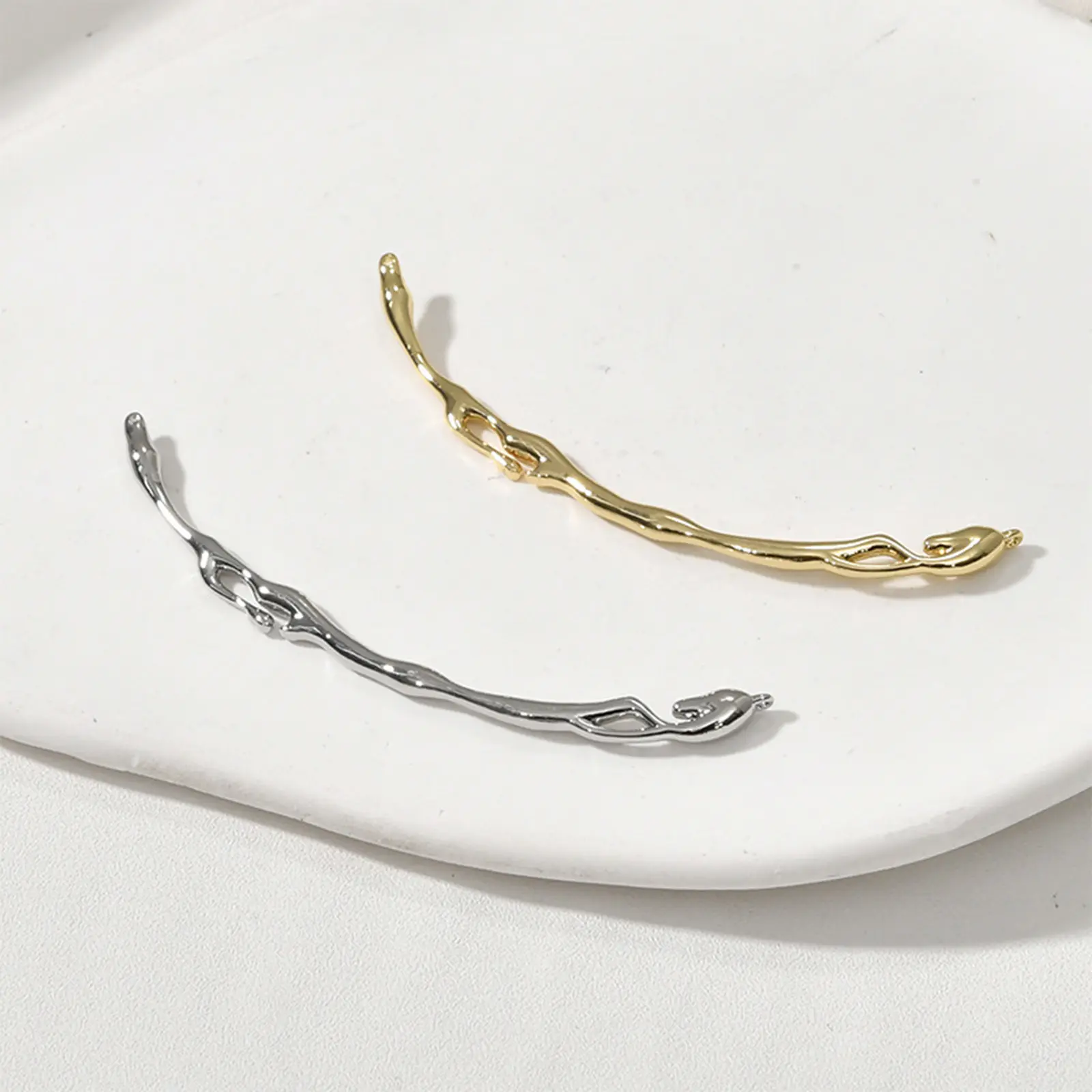 1 Piece Copper Strip Connectors Charms For Jewelry Making Irregular Branch Pendants Diy Necklace Bracelet Findings